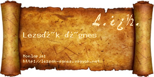 Lezsák Ágnes névjegykártya