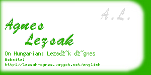 agnes lezsak business card